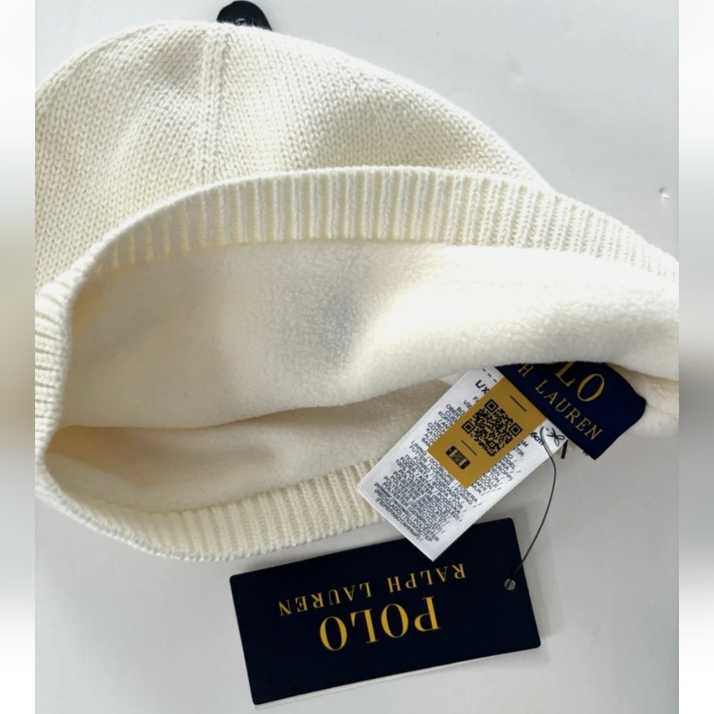 NWT Kid's Ralph Lauren Polo Ivory Knit Cap - Picture 3 of 5